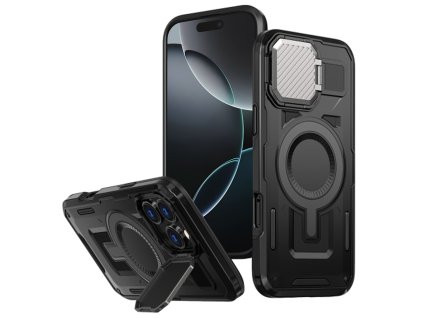 Techsuit CamVault MagSafe kryt na iPhone 16 Pro – čierny