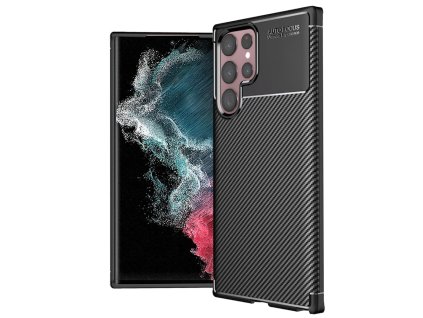 Techsuit CarbonFiber kryt na Samsung Galaxy S22 Ultra 5G – čierny