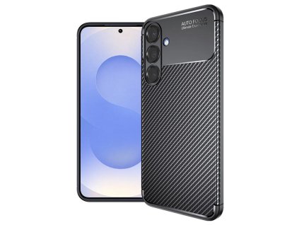 Techsuit CarbonFiber kryt na Samsung Galaxy S25 – čierny