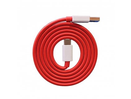 OnePlus Nabíjací kábel (D301) - USB na typ C, 4A - biely / červený (hromadné balenie)