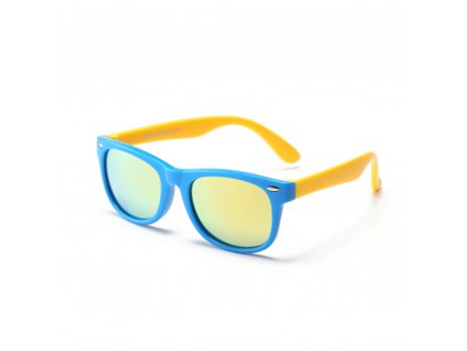 Techsuit Slnečné okuliare polarizačné (D802) - pre deti, UV ochrana - žltá / svetlomodrá