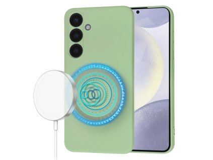 Techsuit SoftFlex MagSafe – puzdro na Samsung Galaxy S24 Plus – mätovozelený