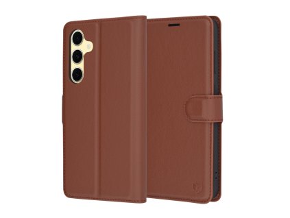Techsuit Leather Folio – puzdro na Samsung Galaxy S24 FE – hnedý