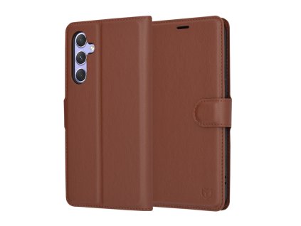 Techsuit Leather Folio – puzdro na Samsung Galaxy A54 – hnedý