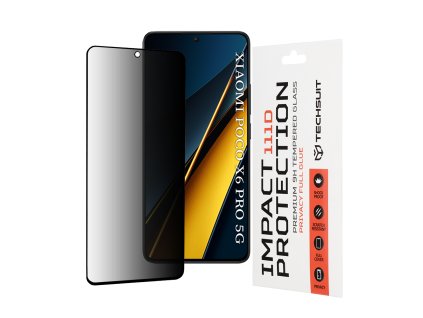 Techsuit 111D Privacy Full Glue – privacy tvrdené sklo pre Xiaomi Poco X6 Pro – čierne