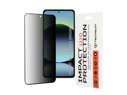 Techsuit 111D Privacy Full Glue – privacy tvrdené sklo pre Xiaomi Redmi Note 14 4G (164,84 x 78,15 x 8,16 mm) – čierne