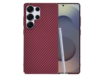 Techsuit Carbonite FiberShell puzdro pre Samsung Galaxy S25 Ultra – červené