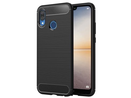 Techsuit Carbon Silicone puzdro pre Huawei P20 lite – čierne