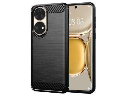 Techsuit Carbon Silicone puzdro pre Huawei P50 Pro – čierne