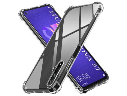 Techsuit Shockproof Clear Silicone puzdro pre Huawei Nova 5T / Honor 20 – priehľadné