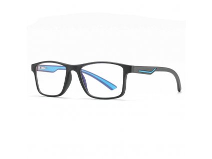 Techsuit Okuliare proti modrému svetlu Reflex TR90 (F2388) - obdĺžnikové - pieskovo čierne / modré