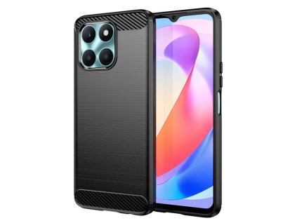 Techsuit Carbon Silicone puzdro pre Honor X6a – čierne