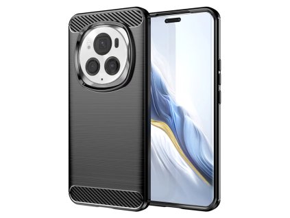 Techsuit Carbon Silicone puzdro pre Honor Magic6 Pro – čierne