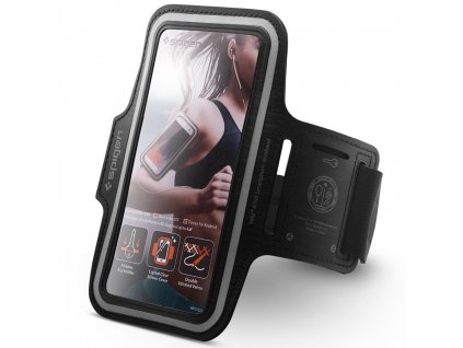 Spigen Športové púzdro na ruku (A700) - s Velcrom, pre telefóny, max. 6,4" - čierny