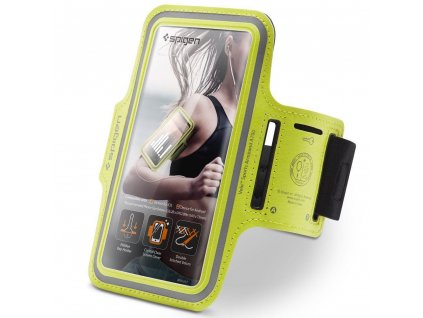 Spigen Športové púzdro na ruku (A700) - s Velcrom, pre telefóny, max. 6,4" - neónový