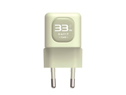 Havit sieťová nabíjačka (UC230 EU) – USB-C, USB, 33W, zelená