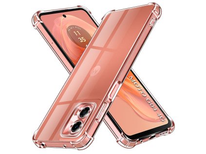 Techsuit odolné priehľadné silikónové puzdro na Motorola Moto G04 / Moto G04s / Moto G24 / Moto E14 – priehľadné