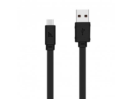 Hoco Bamboo (X5) - USB-A na USB typu C, 12 W, 2,4 A, 1,0 m - čierny