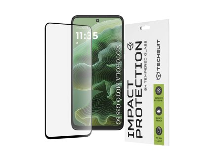 Techsuit 111D Full Cover Full Glue Glass ochranné sklo pre Motorola Moto G35 – čierne