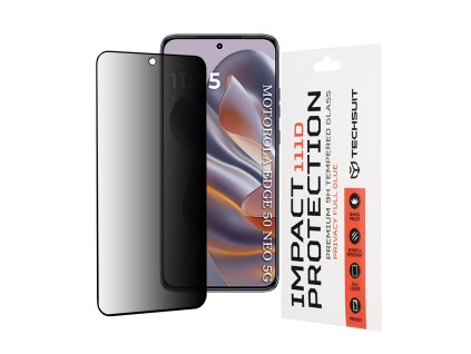 Techsuit 111D Privacy Full Glue ochranné sklo s ochranou súkromia pre Motorola Edge 50 Neo / ThinkPhone 25 – čierne