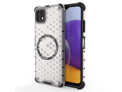 Techsuit – HoneyComb Shield MagSafe – ochranný obal na Samsung Galaxy A22 5G – biely