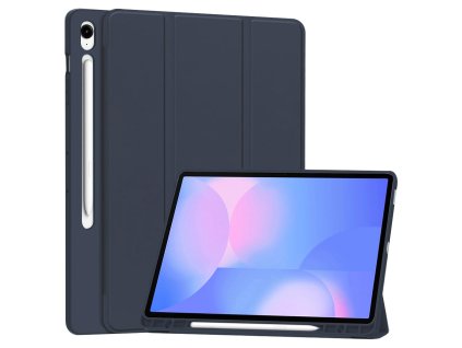 Techsuit – Flex Trifold puzdro s držiakom pera pre Samsung Galaxy Tab S10 FE Plus – tmavomodré