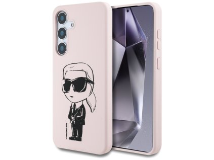 Karl Lagerfeld – Silicone Graffiti MagSafe puzdro pre Samsung Galaxy S25 – Ikonik ružové