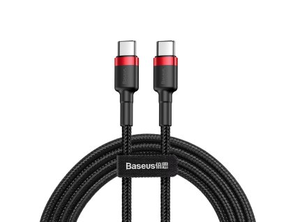 Baseus – dátový kábel Cafule Type-C na Type-C, 60 W, 20 V, 3 A, rýchle nabíjanie, 2 m – čierno-červený
