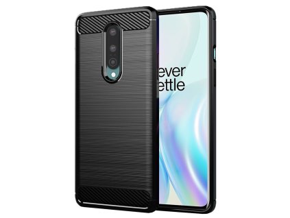 Techsuit – Carbon Silicone puzdro na OnePlus 8 – čierne