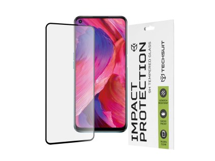 Techsuit – 111D Full Cover tvrdené sklo s celoplošným lepením na Oppo A54 5G / A74 5G / OnePlus Nord N200 5G – čierne