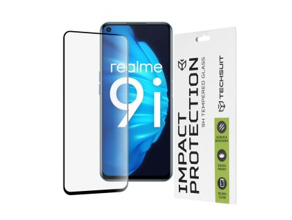 Techsuit – 111D Full Cover tvrdené sklo s celoplošným lepením na Realme 9i / 9 5G / 9 Pro / 8i / Narzo 50 / Oppo A76 / A96 / OnePlus Nord CE 2 Lite 5G – čierne
