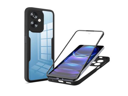 Techsuit – ColorVerse 360 puzdro so sklom na Oppo A79 5G / OnePlus Nord N30 SE – čierne