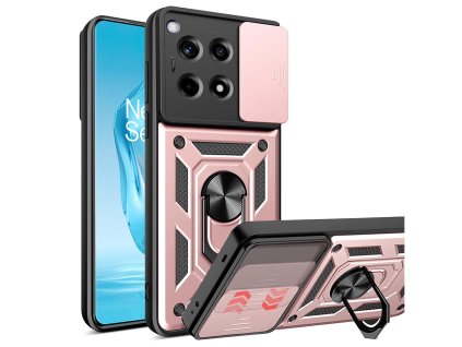 Techsuit – CamShield Series puzdro na OnePlus 12R – ružovo-zlaté