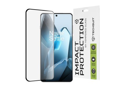 Techsuit – 111D Full Cover 3D zahnuté tvrdené sklo s celoplošným lepením na OnePlus 13 – čierne
