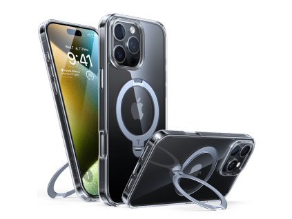 Torras – Ostand Spin MagSafe magnetický stojanový kryt na iPhone 16 Pro – priehľadný