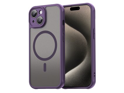 Techsuit – HaloFrost II MagSafe ochranný kryt na iPhone 15 – fialový