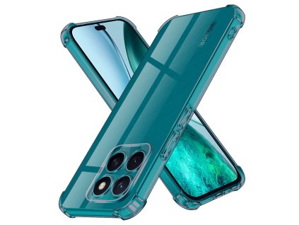 Techsuit - Shockproof Clear Silicone obal pre Honor X8c – dymovo čierny