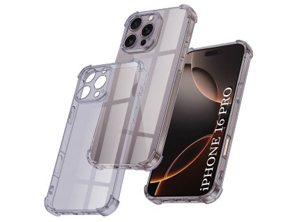 Techsuit - Shockproof Clear Silicone obal pre iPhone 16 Pro – dymovo čierny