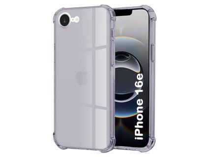 Techsuit - Shockproof Clear Silicone obal pre iPhone 16e – dymovo čierny