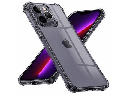 Techsuit - Shockproof Clear Silicone obal pre iPhone 13 Pro – dymovo čierny