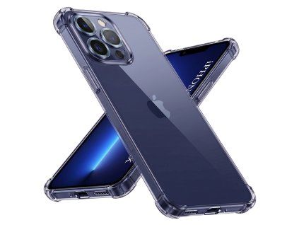 Techsuit - Shockproof Clear Silicone obal pre iPhone 13 Pro Max – dymovo čierny