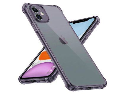 Techsuit - Shockproof Clear Silicone obal pre iPhone 11 – dymovo čierny