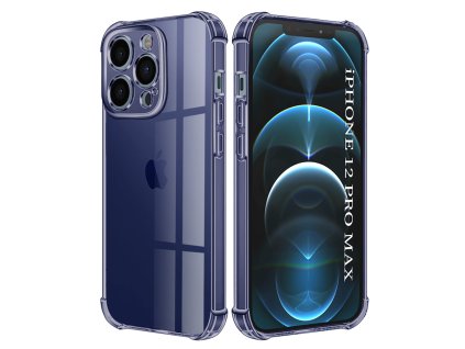 Techsuit - Shockproof Clear Silicone obal pre iPhone 12 Pro Max – dymovo čierny
