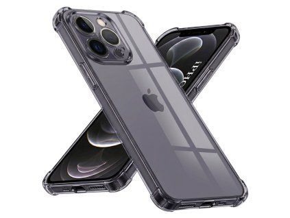 Techsuit - Shockproof Clear Silicone obal pre iPhone 12 Pro Max – dymovo čierny