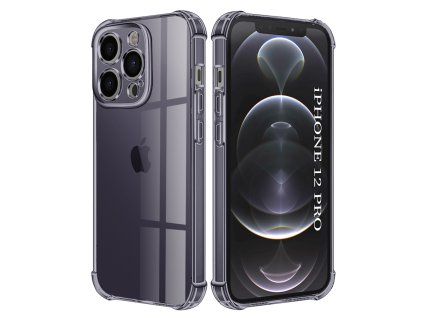 Techsuit - Shockproof Clear Silicone obal pre iPhone 12 Pro – dymovo čierny