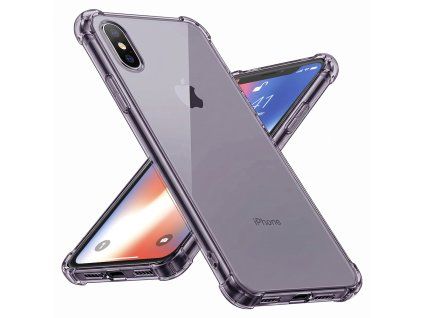 Techsuit - Shockproof Clear Silicone obal pre iPhone X / XS – dymovo čierny