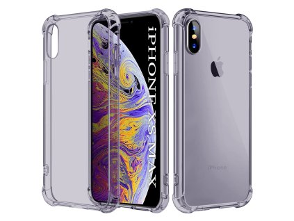 Techsuit - Shockproof Clear Silicone obal pre iPhone XS Max – dymovo čierny