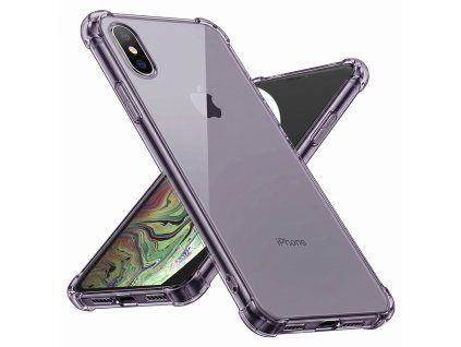 Techsuit - Shockproof Clear Silicone obal pre iPhone XS Max – dymovo čierny