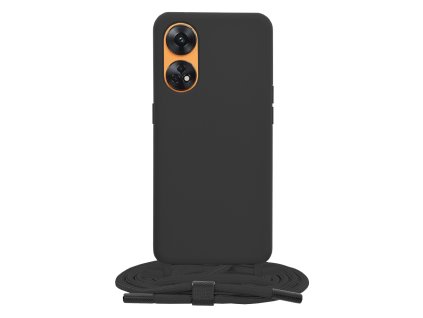 Techsuit - Crossbody Lanyard puzdro so šnúrkou pre Oppo Reno8 T - čierne