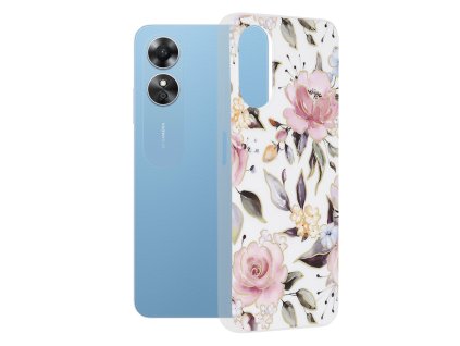 Techsuit - Marble Series kryt pre Oppo A17 - Chloe biely